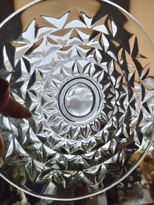 Talerze deserowe huty szkła Ząbkowice