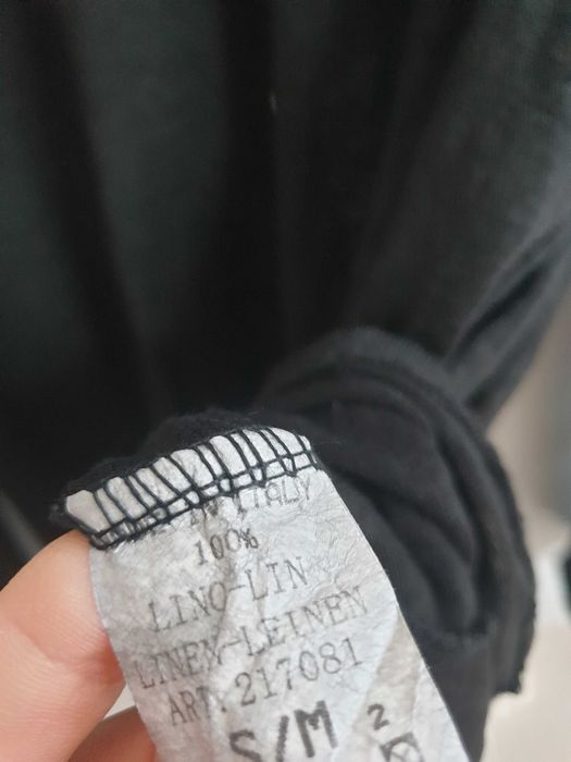 Czarna bluzka koszula z długim rękawem 100% len 42 44 Janne K.