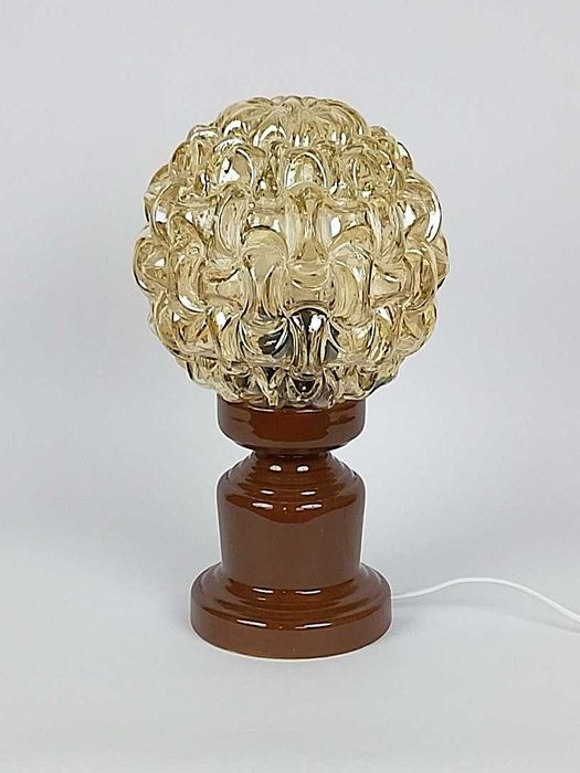 Lampa stołowa porcelanowa PRL retro vintage midcentury space age