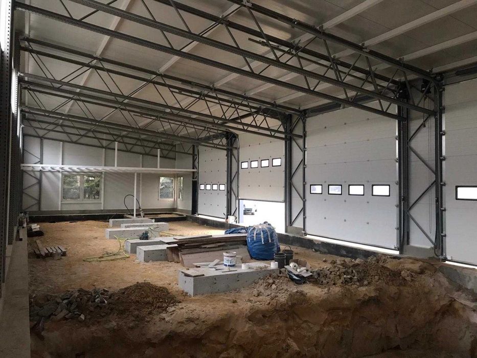 Hala warsztatowa 10x28 z płyty warstwowej- dach jednospadowy- solidna!