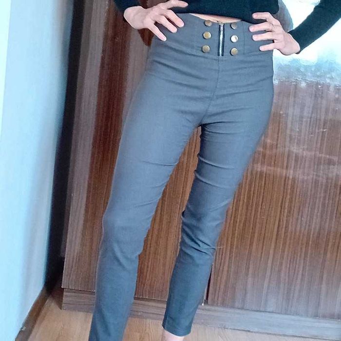 spodnie szare rurki 38 36