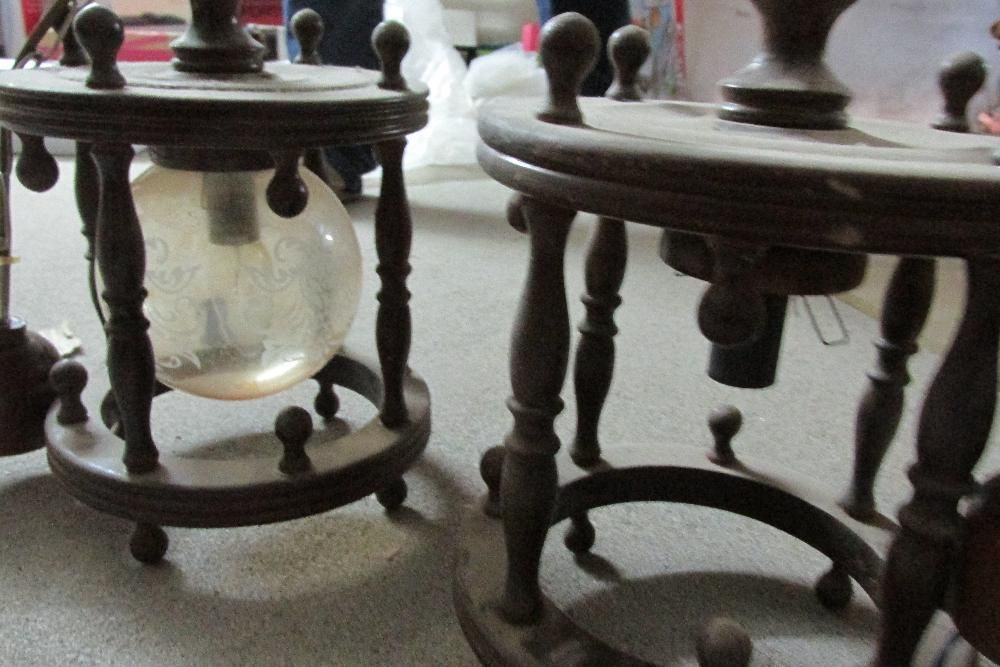 Candeeiro tecto em madeira/vidro