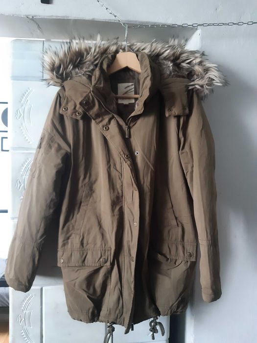 Parka z kapturem, zimowa, damska, khaki - Diverse - rozm.S