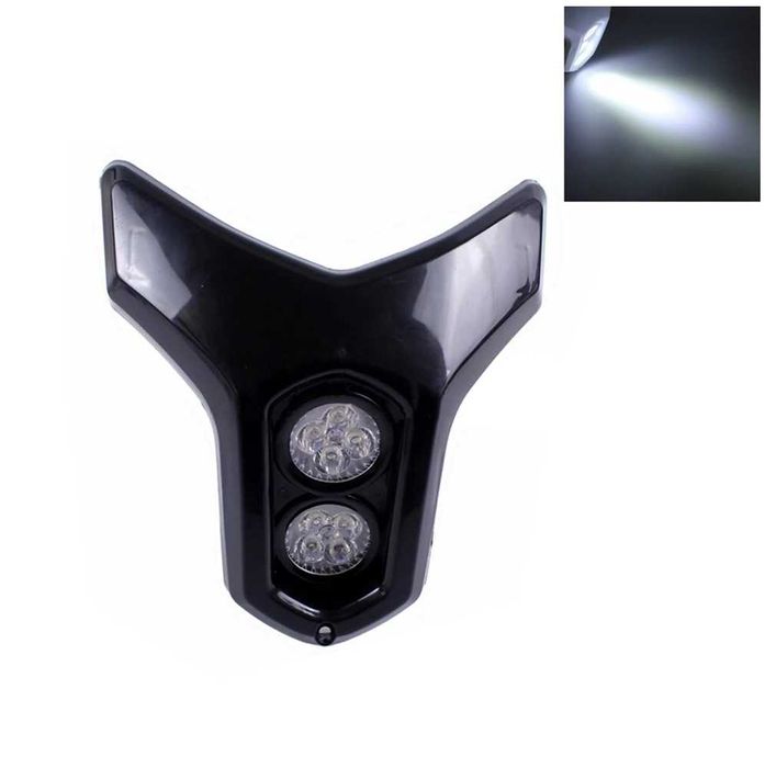 Farol LED Universal 12V para Moto - Motocross Enduro Supermoto Trail