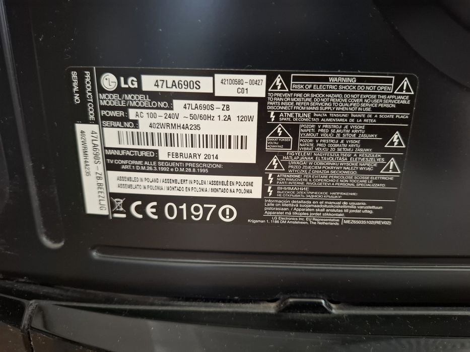 Telewizor LG LED Plus, 47", Full HD IPS 400HZ MCI Smart TV, Cinema