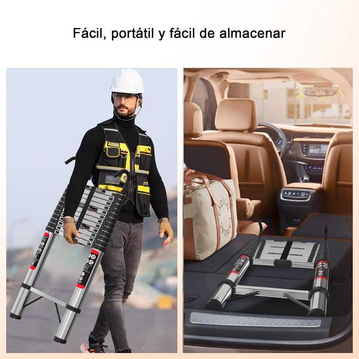 Escada telescópica 5,5 metros aço inoxidável - NOVO - ENVIO GRÁTIS