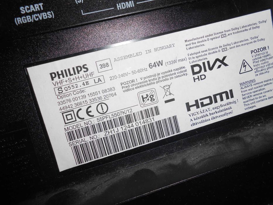Telewizor Philips uszkodzony