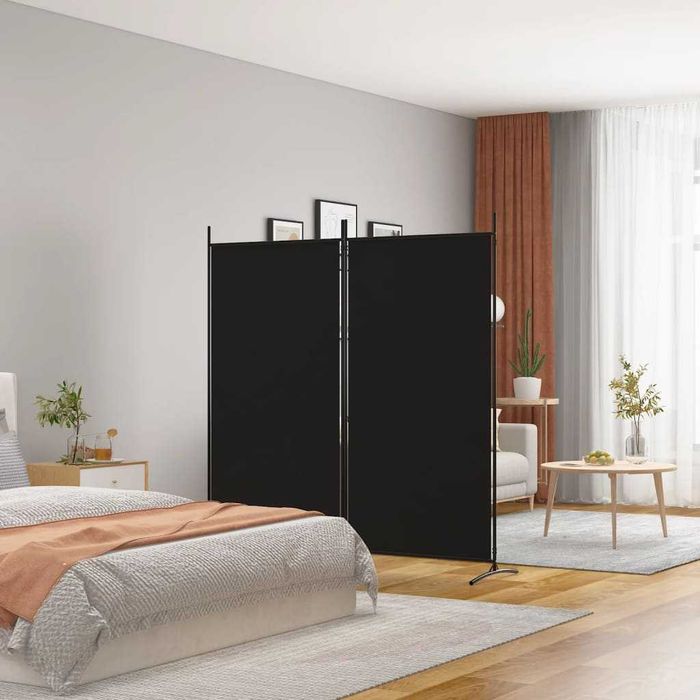 NOVO - Divisória de quarto com 2 painel 175x180 cm preto tecido