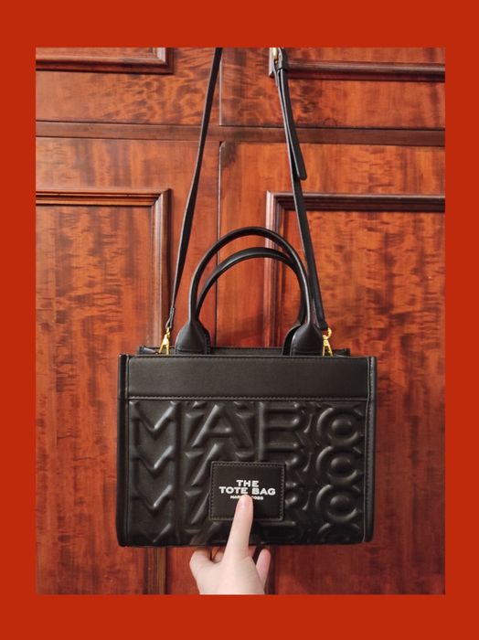 Велика жіноча сумка-шопер з монограмним тисненням | модна tote bag
