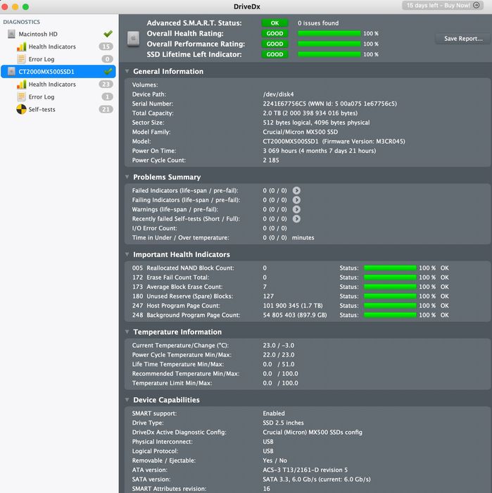 4x dysk SSD Crucial MX500 2TB tylko 1% zużycia TBW