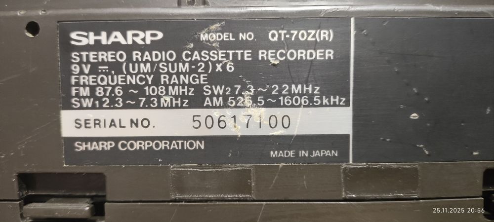 SHARP QT-70Z(R) made in japan