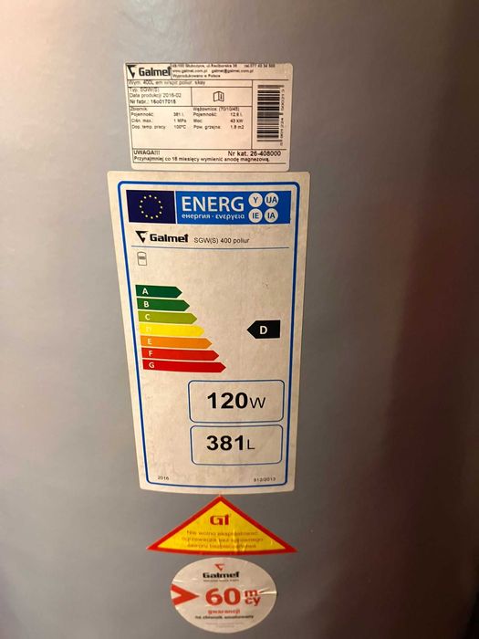 Bufor zbiornik GALMET 400L z wężownicą