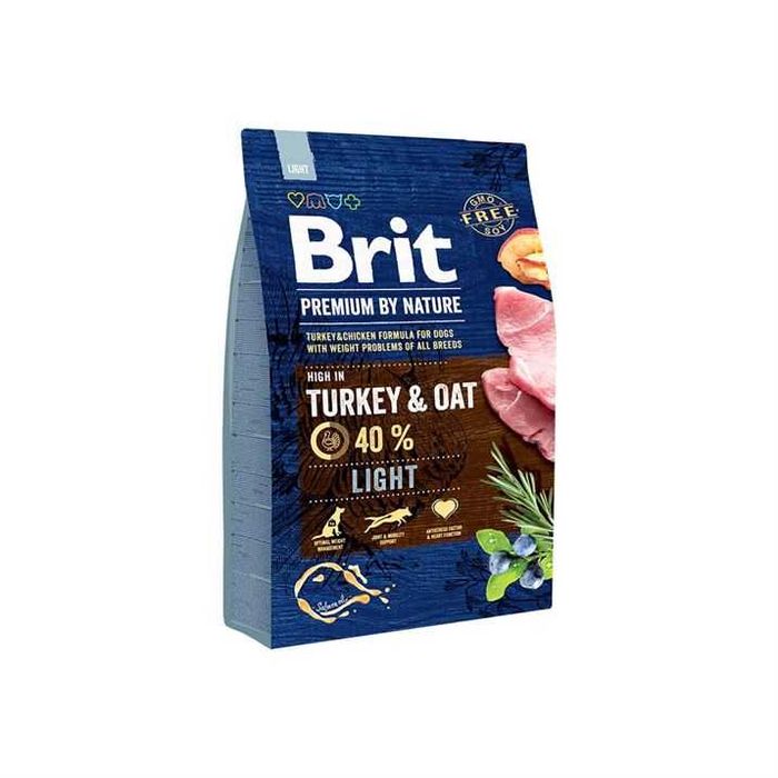 АКЦИЯ! 15 кг 1300 грн Корм для собак Brit Premium Light Turkey индейка