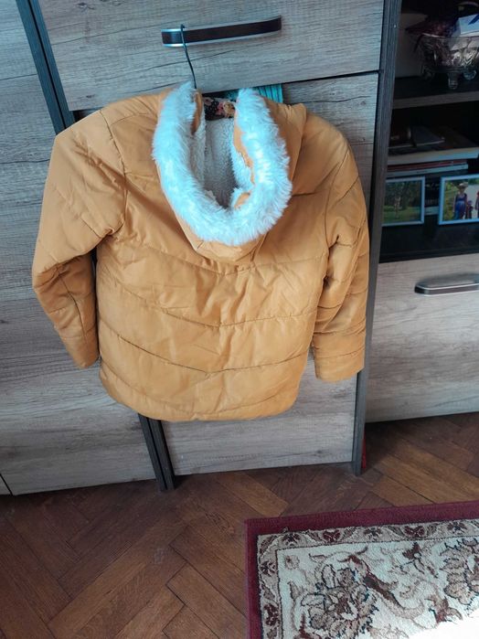 kurtka zimowa, płaszczyk dziewczęcy z kapturem