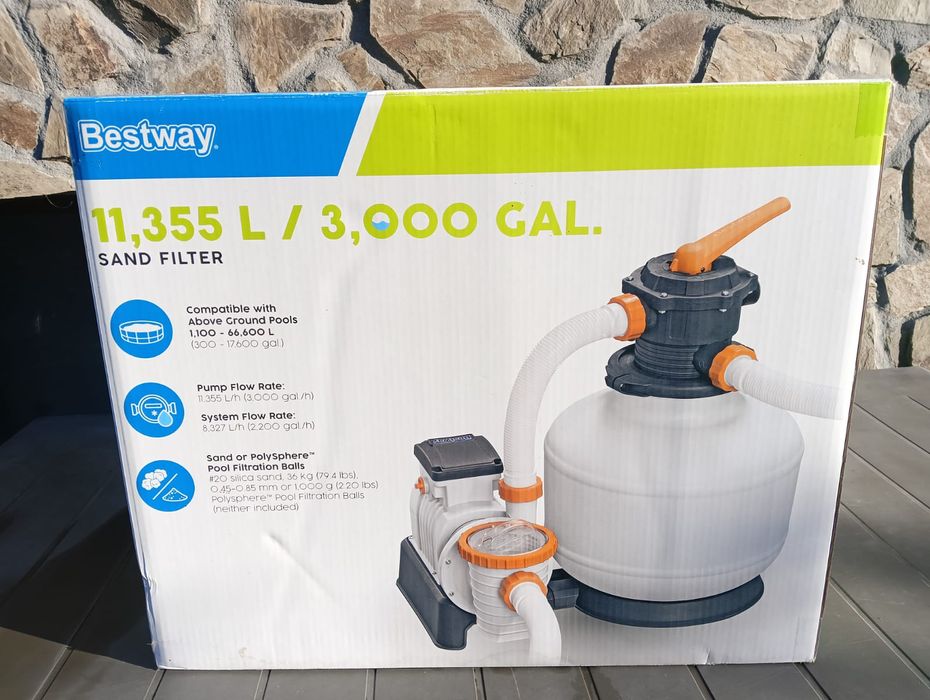 Basen ogrodowy stelarzowy + pompa