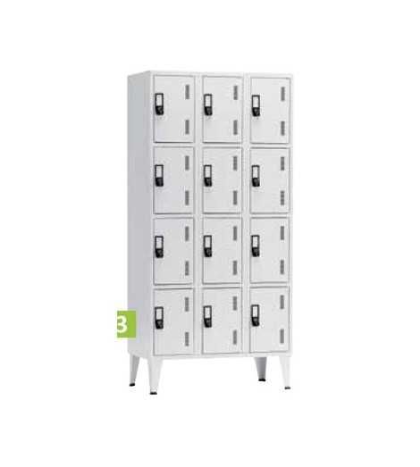 Armário Vestiário 12 Cacifos Cinza com 1900A*900L*500P