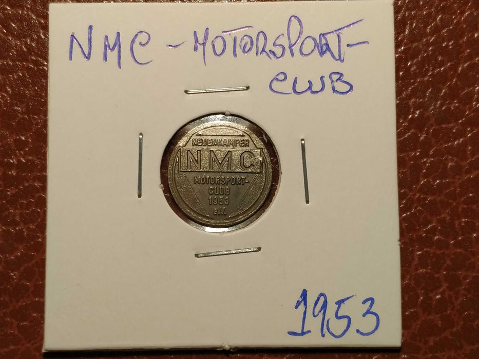 Ficha/medalha/token - NMC - Motorsport Club - 1953