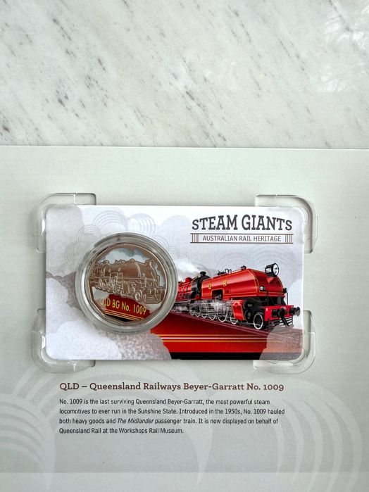 Колекційний набір монет з зображенням паравозів Австралії