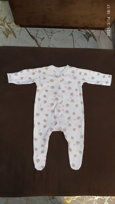 Pajacyki dla dziewczynki róż, paski, misie, r.56- 62, Mothercare