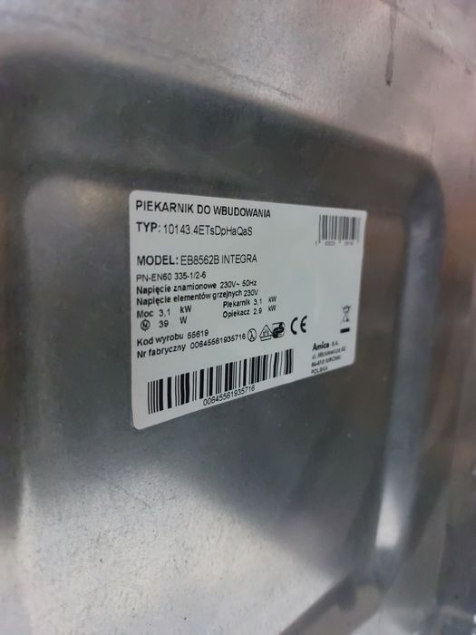 Piekarnik do zabudowy Amica