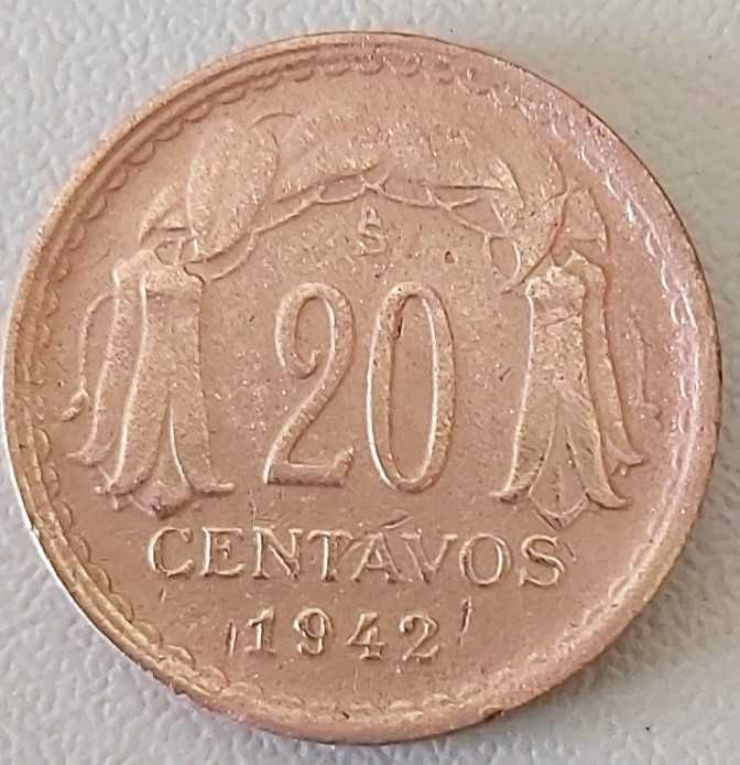 20 Centavos de 1942 do Chile