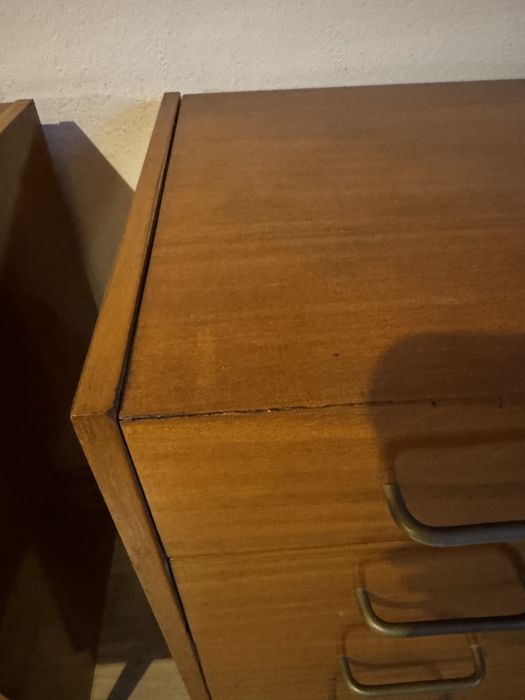 Stara witryna z lustrem vintage z PRL