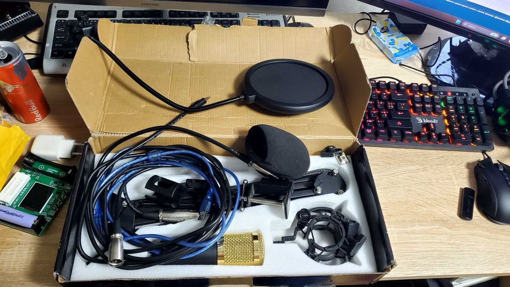 Студійний мікрофон для стрімів ХОКО MC-220 аналог BM800 комплект