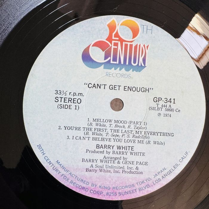 Barry White Can't get Enough EX/NM Japan Obi LP 1975 20th century GP-341