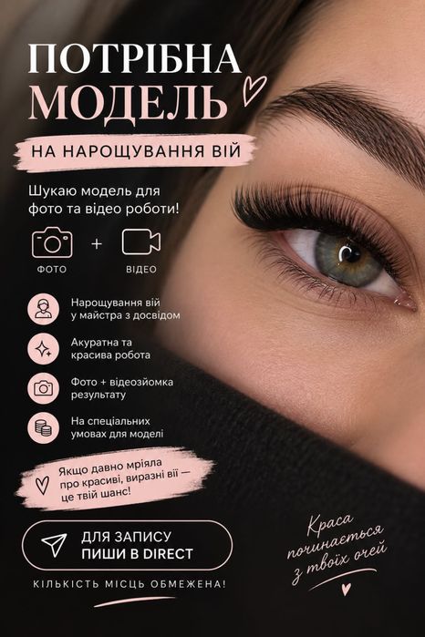 модель нарощування вій
