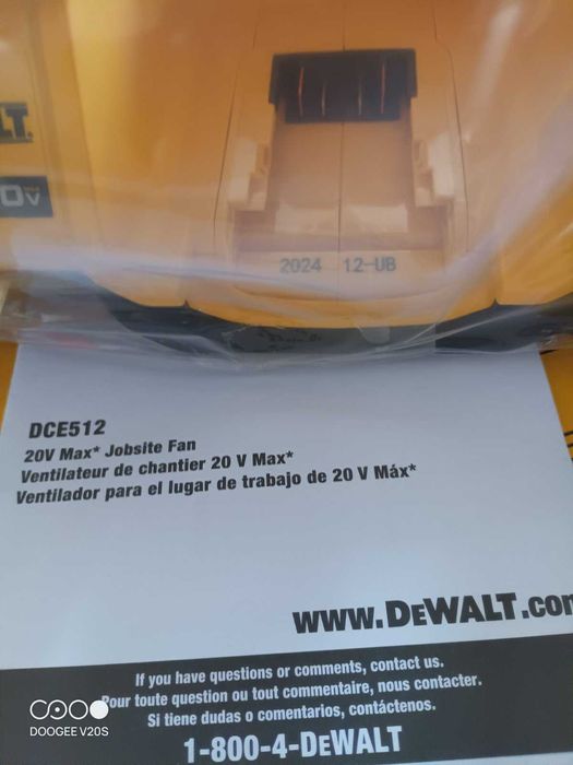 Dewalt DCE512 20V MAX Cordless Job Fan