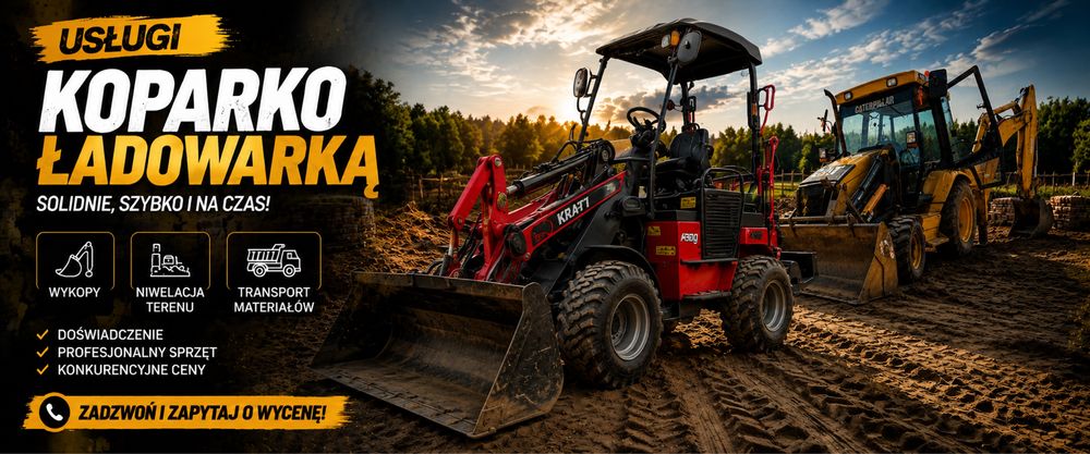 Usługi koparko ładowarka i mini koparką- różne