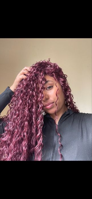 Lace cacheada ruiva com pente escova novo