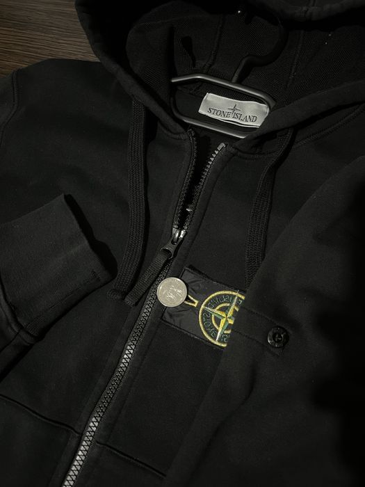 Зіп худі Stone Island | Stone Island Zip Hoodie Black | зипка стон