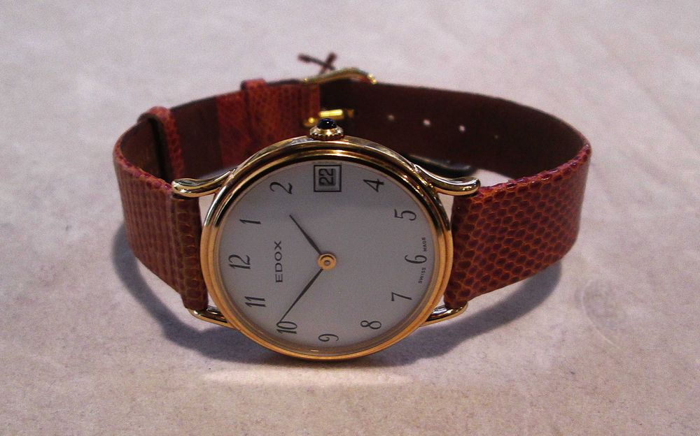 Antigo Relógio de Pulso EDOX c/ Mov. Mecânico - 1980 NOVO Stock Antigo