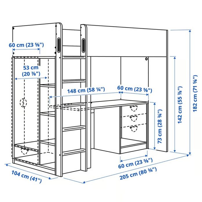 IKEA Cama Alta Smästad