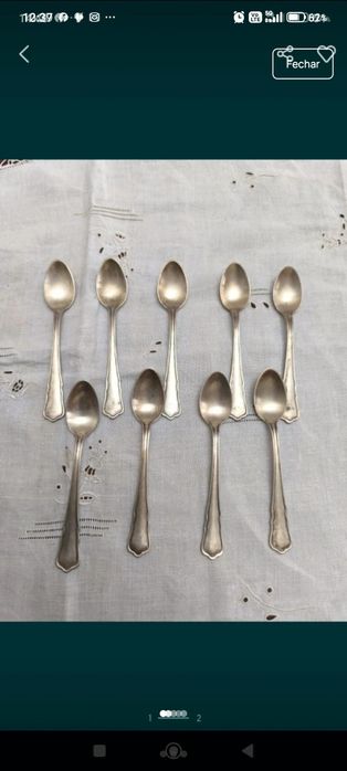 Colheres de prata escovada 21grs