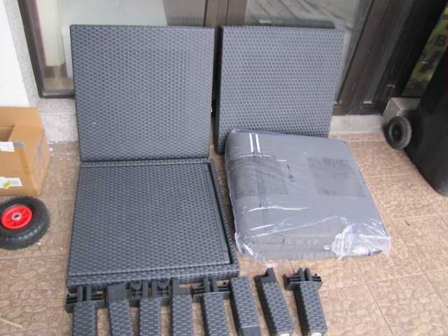 Leżak ogrodowy do opalania Allibert by Keter rattan z poduszką