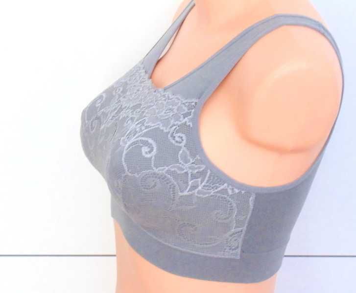 Wciągany miękki staniczek z koroneczką S/M