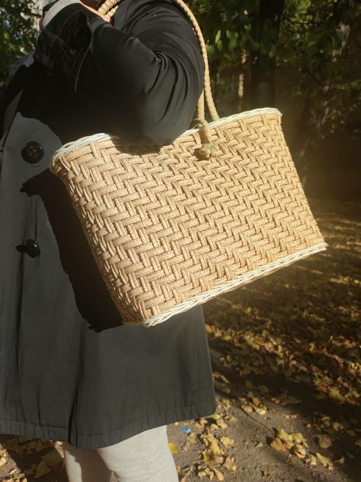 Кошик сумка із ротангу