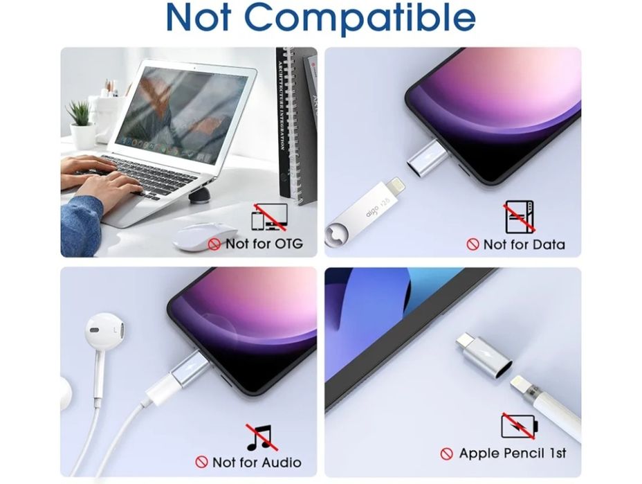 Продам набір із двох перехідників TechMatte Lightning to USB-C
