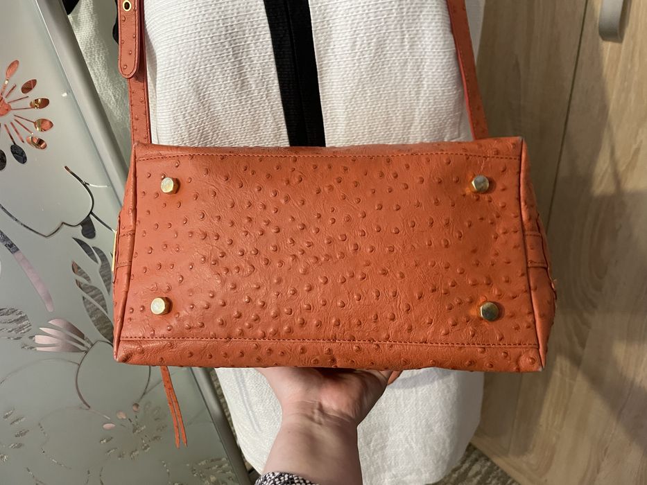 Ексклюзивна шкіряна сумка rebecca minkoff, шкіра страуса