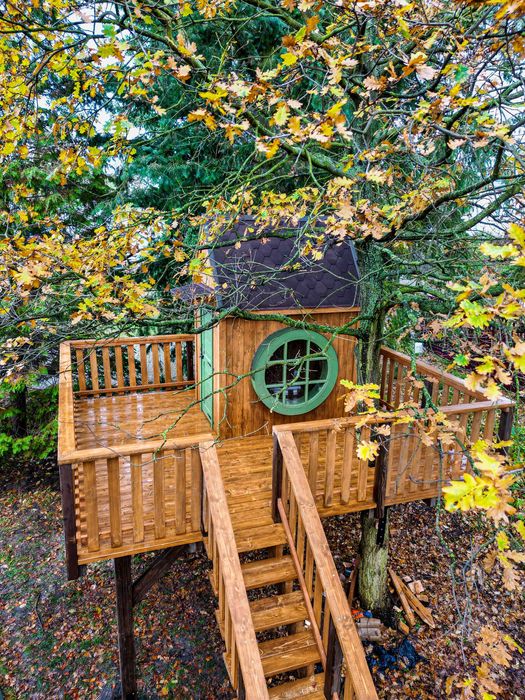 Drewniany Domek na drzewie DND19! dla dzieci! plac zabaw