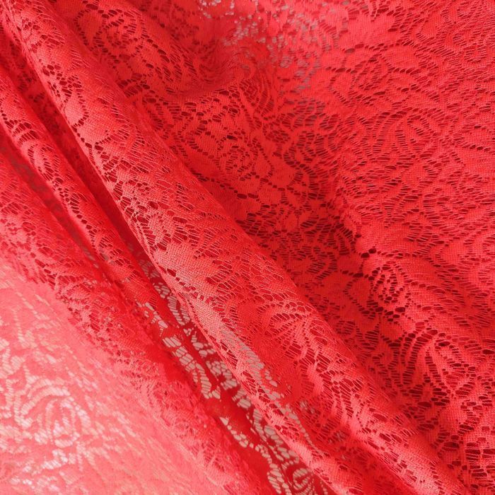 Firanka żakardowa metrażowa wys. 120 cm Koronka czerwona 120 cm