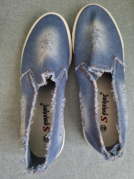 tenisówki jeansowe półbuty wsuwane trampki 38 nowe seastar