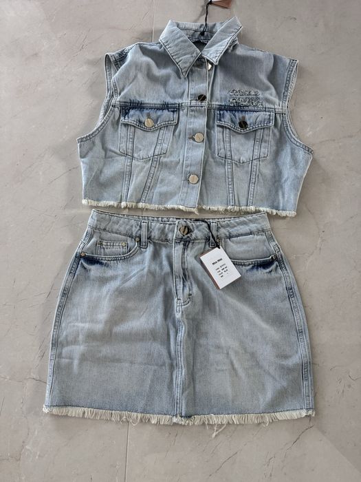 Jeansowy miekki komplet Miu Miu
