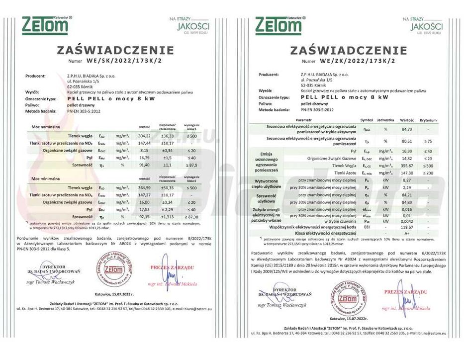 Kocioł Piec 8kW na Pellet Z Podajnikiem PellPell 5 KLASA