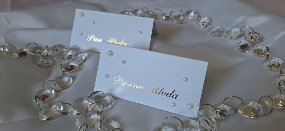 Winietki perelki złocone