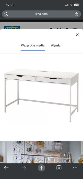 Białe biurko Ikea Alex