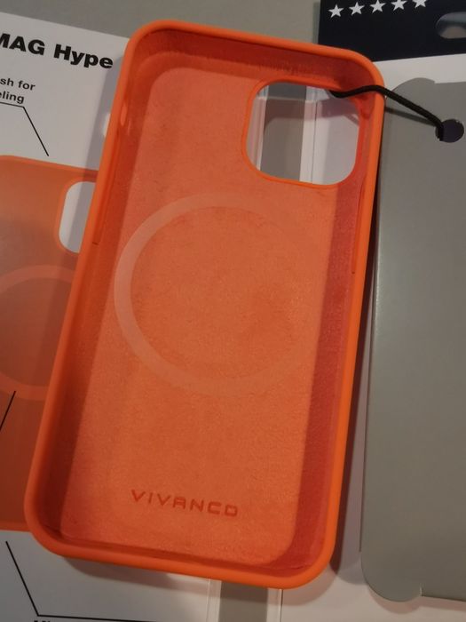 Etui plecki case nakładka do Apple Iphone 13 mini Pomarańczowe Magsafe