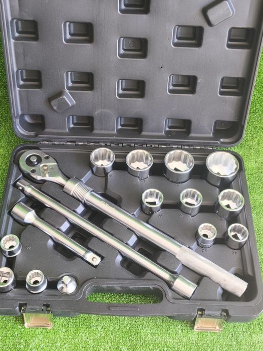 Conjunto roquete extensível 16pcs chaves do 19mm aos 50mm